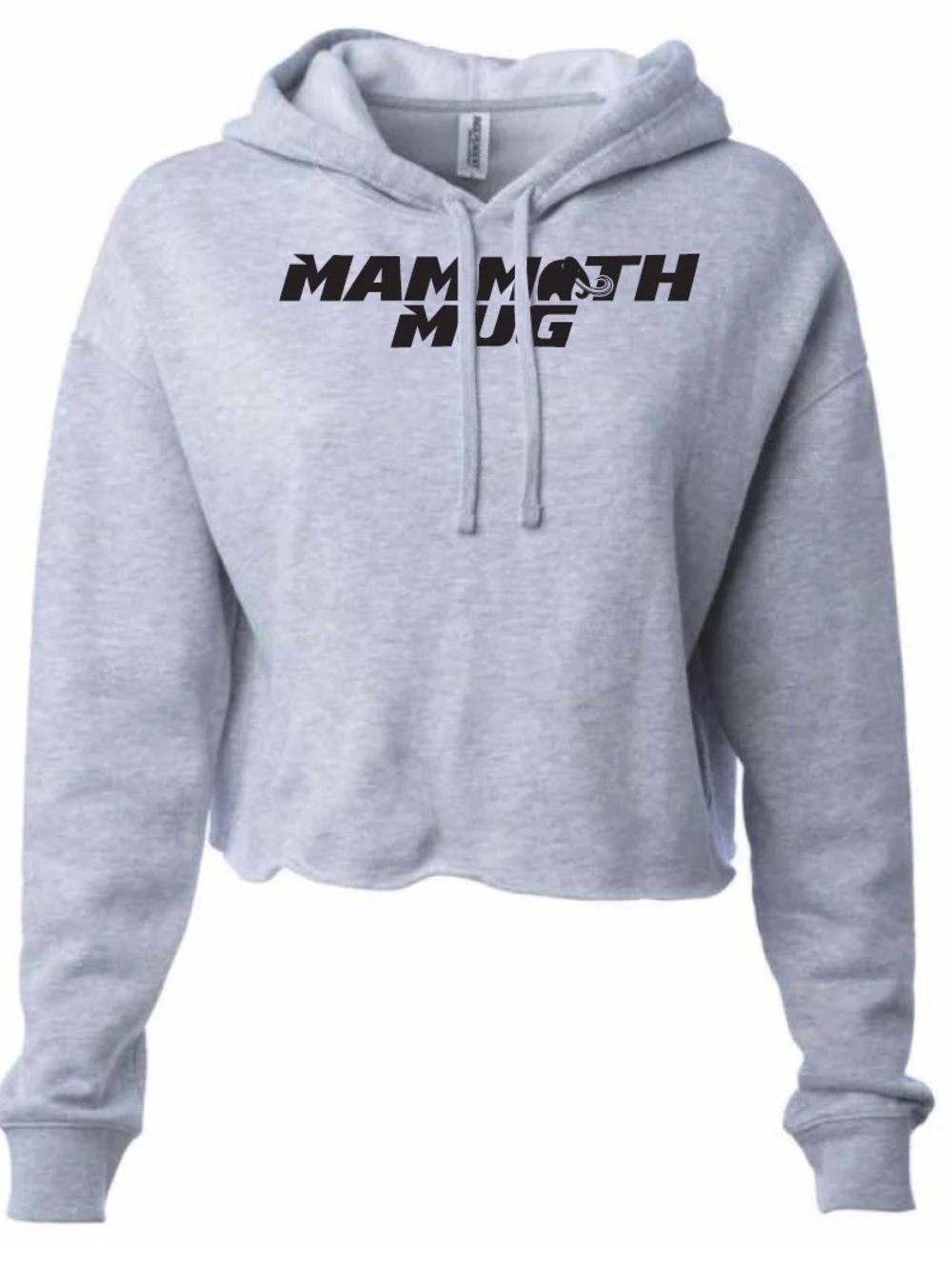 Mammoth Mug Light Gray Cropped Hoodie Sweater